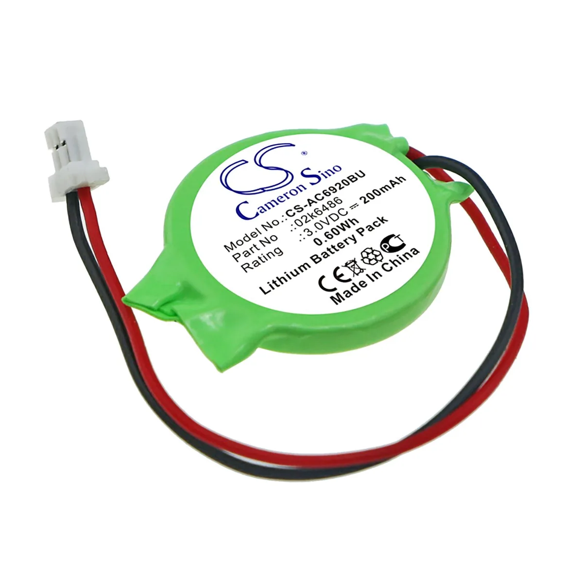 Cameron &amp; Co Cameron &amp; Co CMOS Battery 0.2 Ah Green DS-CS-AC6920BU — product photo