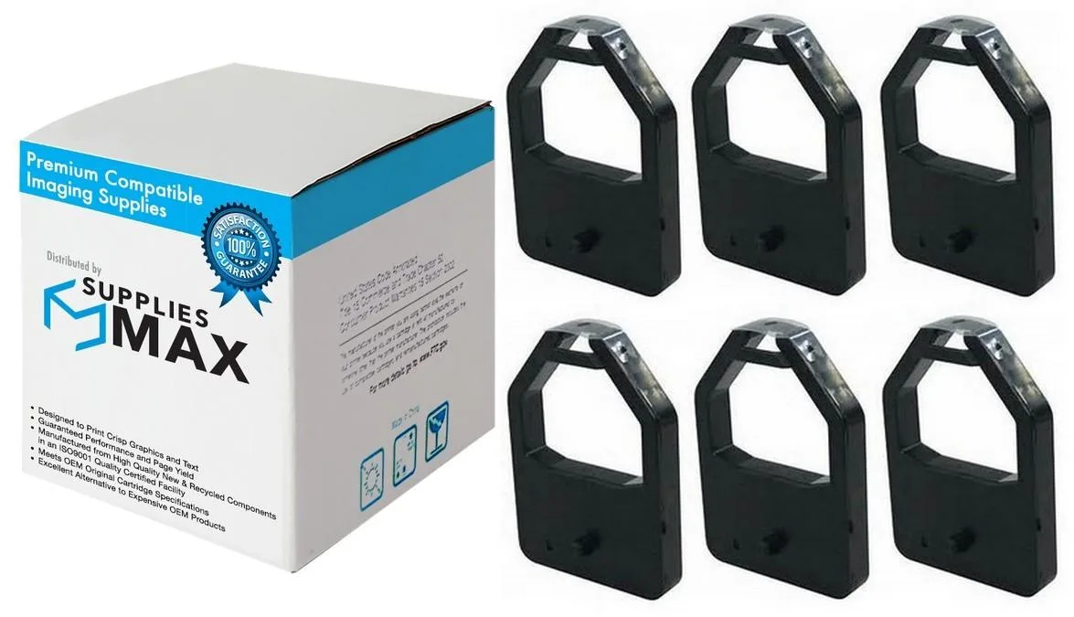 SuppliesMax SuppliesMax KX-P140 Black Printer Ribbon 6 Pack — product photo