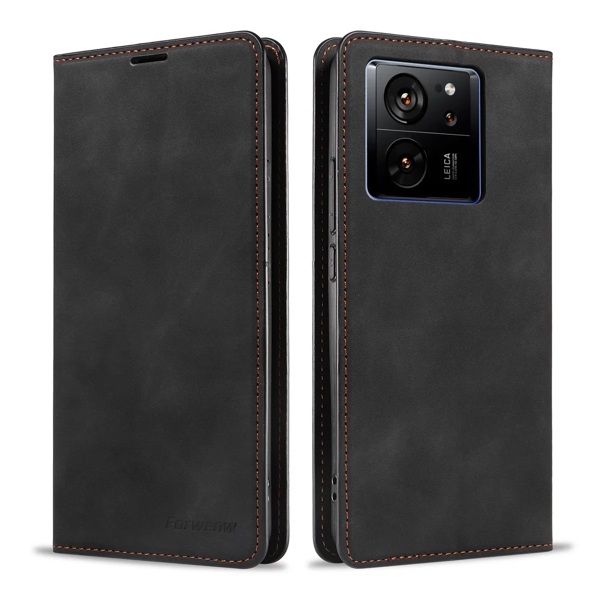 BONAEVER BONAEVER Case for Xiaomi 13 Lite 5G Black PU Leather Flip Wallet Cover — product photo