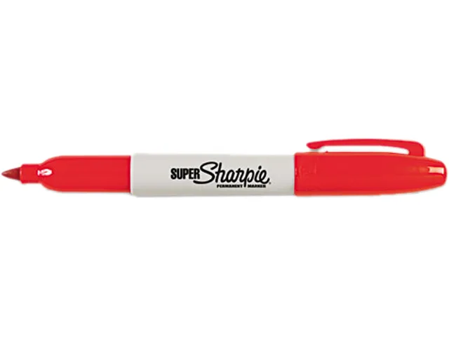 Sharpie Sharpie 33002 Super Permanent Marker Fine Point Red Dozen — product photo
