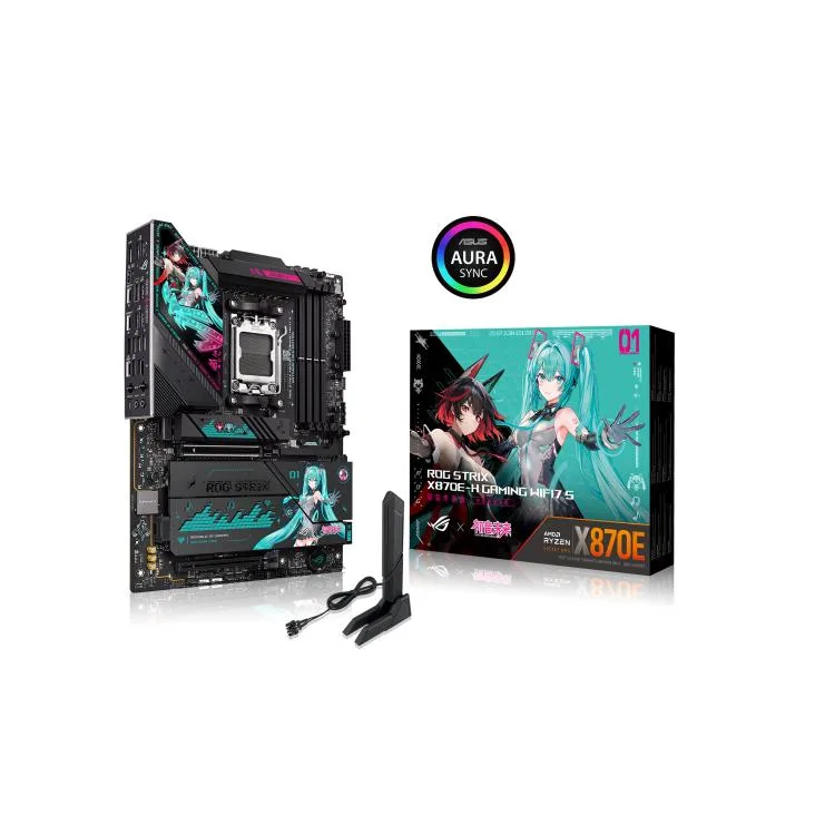 ASUS ASUS ROG STRIX X870E-H GAMING WIFI7 S RO JI x HATSUNE MIKU Edition AMD motherboard — product photo