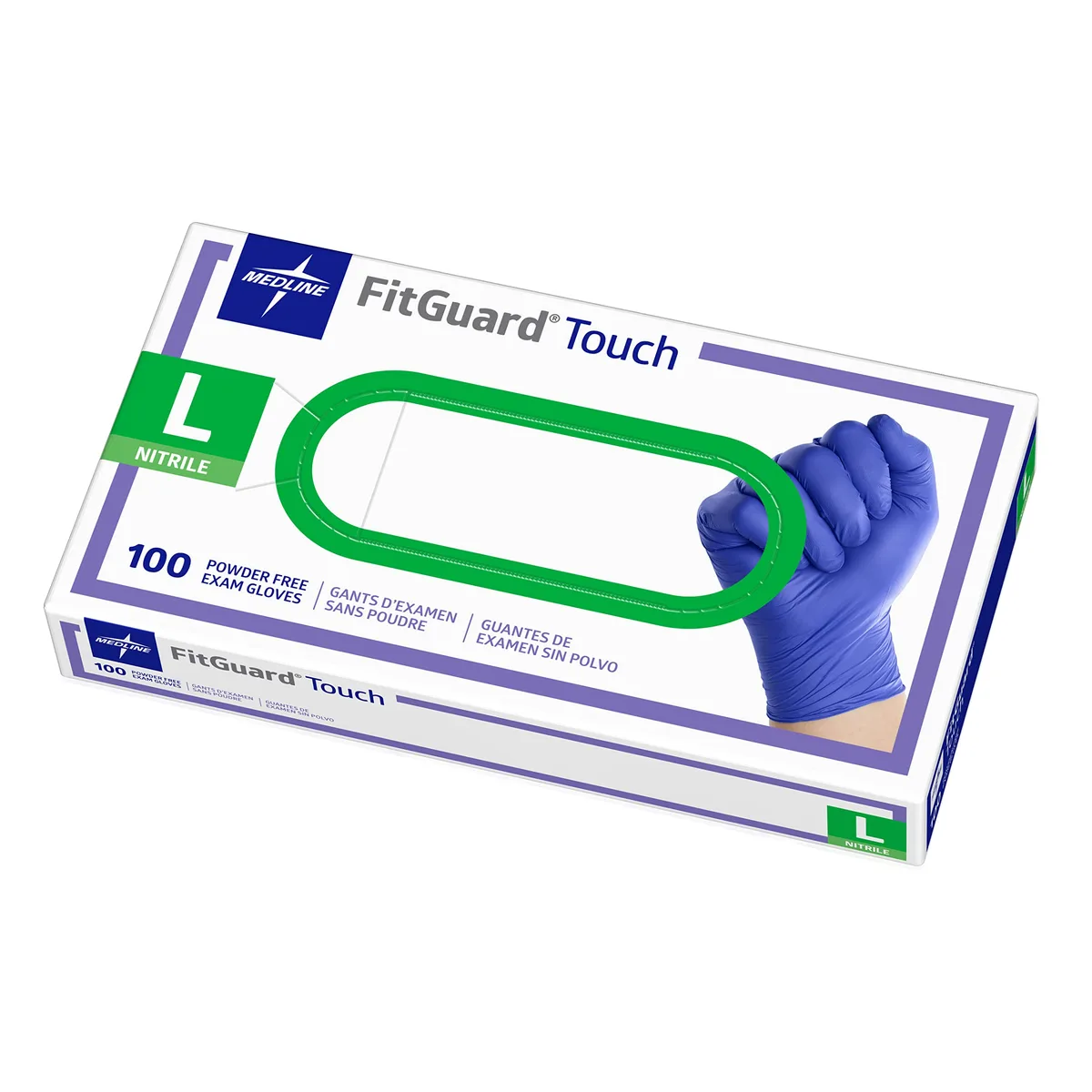 Box of 100 large gray disposable nitrile gloves