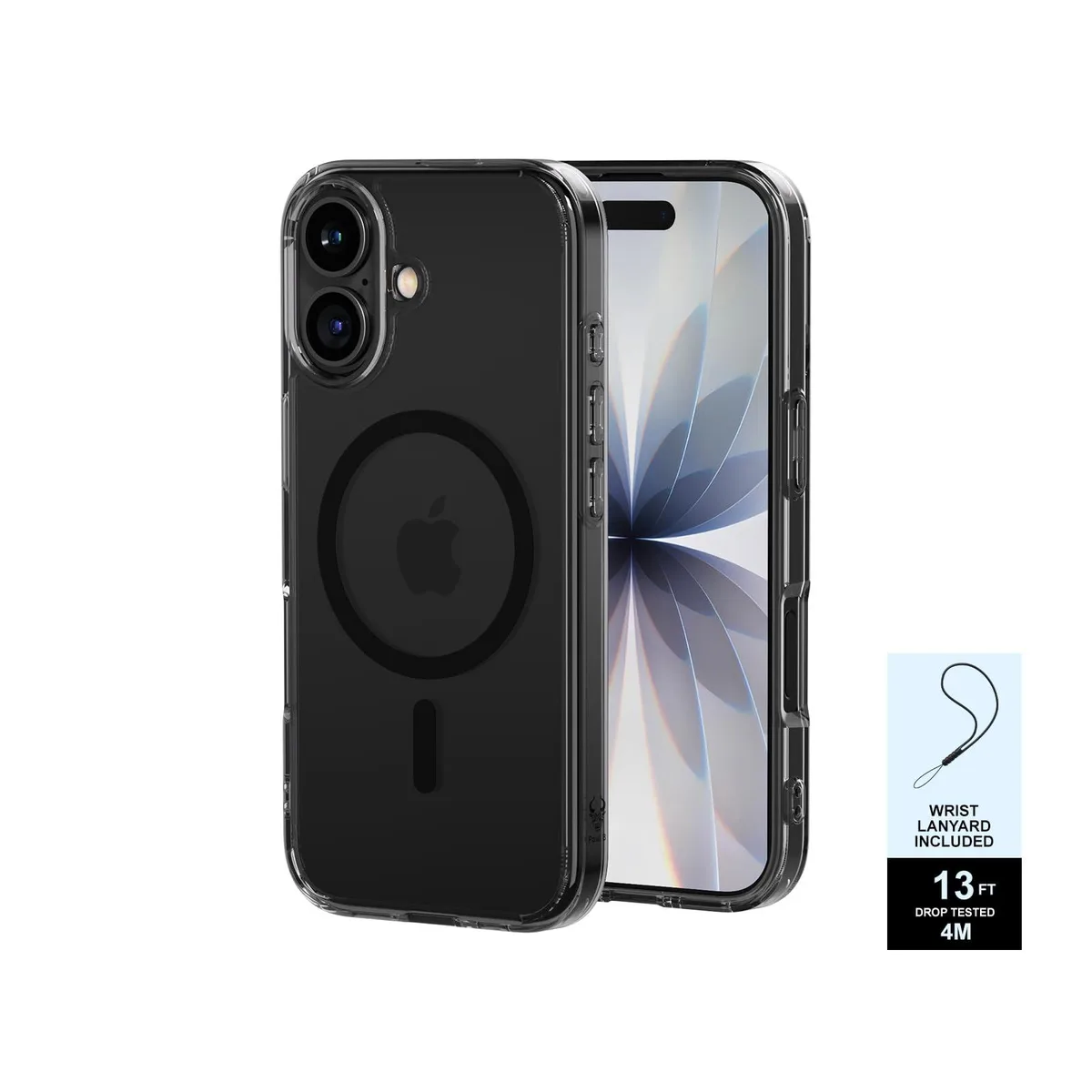  PAUL B iPhone 17 Case Clear Black MagSafe 13ft Drop 2.5mm Bezels 12 Month Anti-Yellowing — product photo