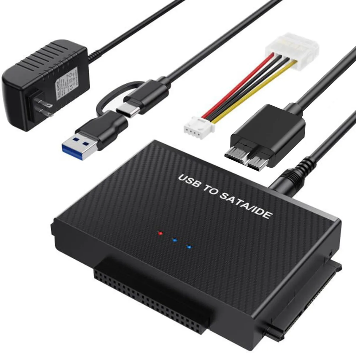SMA SMA USB C &amp; USB 3.0 to SATA IDE Adapter Hard Drive Adapter — product photo