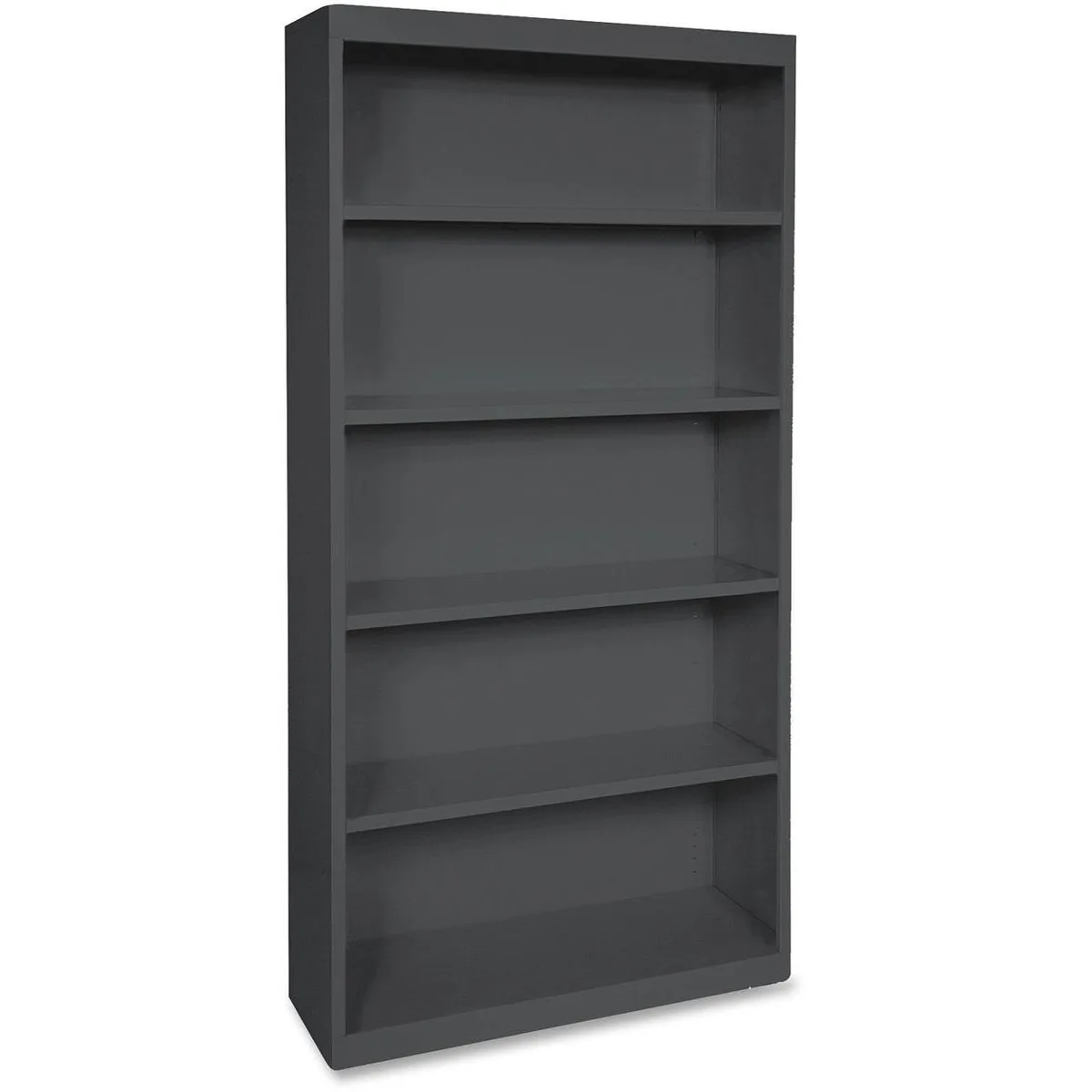 Lorell Lorell 41291 Steel Bookcase 5-Shelf 72"H x 34.5"W x 13"D Black office furniture — product photo