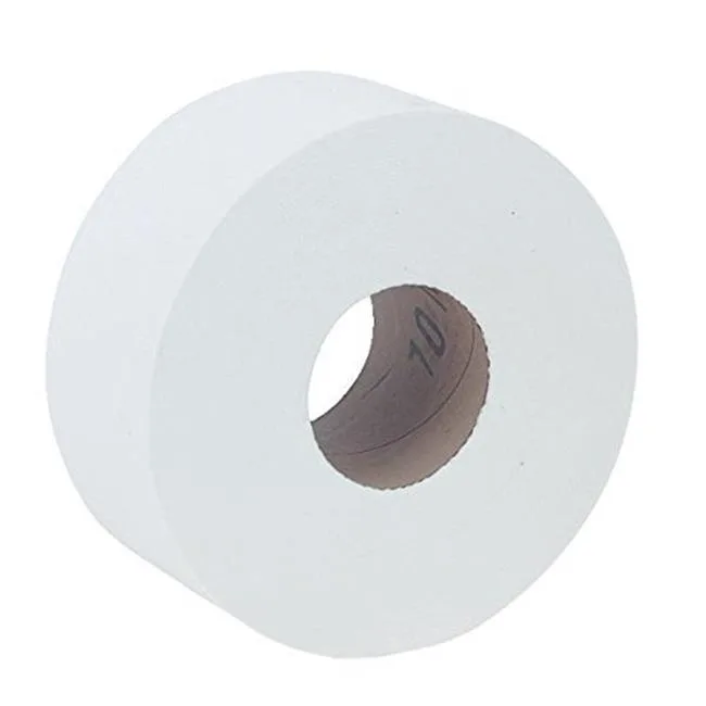 Box of twelve white jumbo toilet paper rolls 3.2 in x 525 ft
