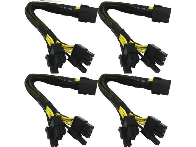 SXDOOL SXDOOL 16 AWG 8-Pin to Dual 8-Pin (6+2) Power Splitter Cord 30.5 cm 4-Pack — product photo