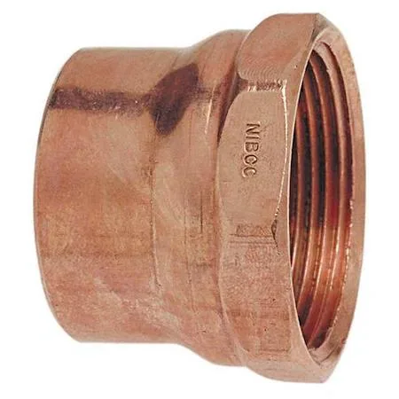 Straight copper coupling with cup and FNPT ends