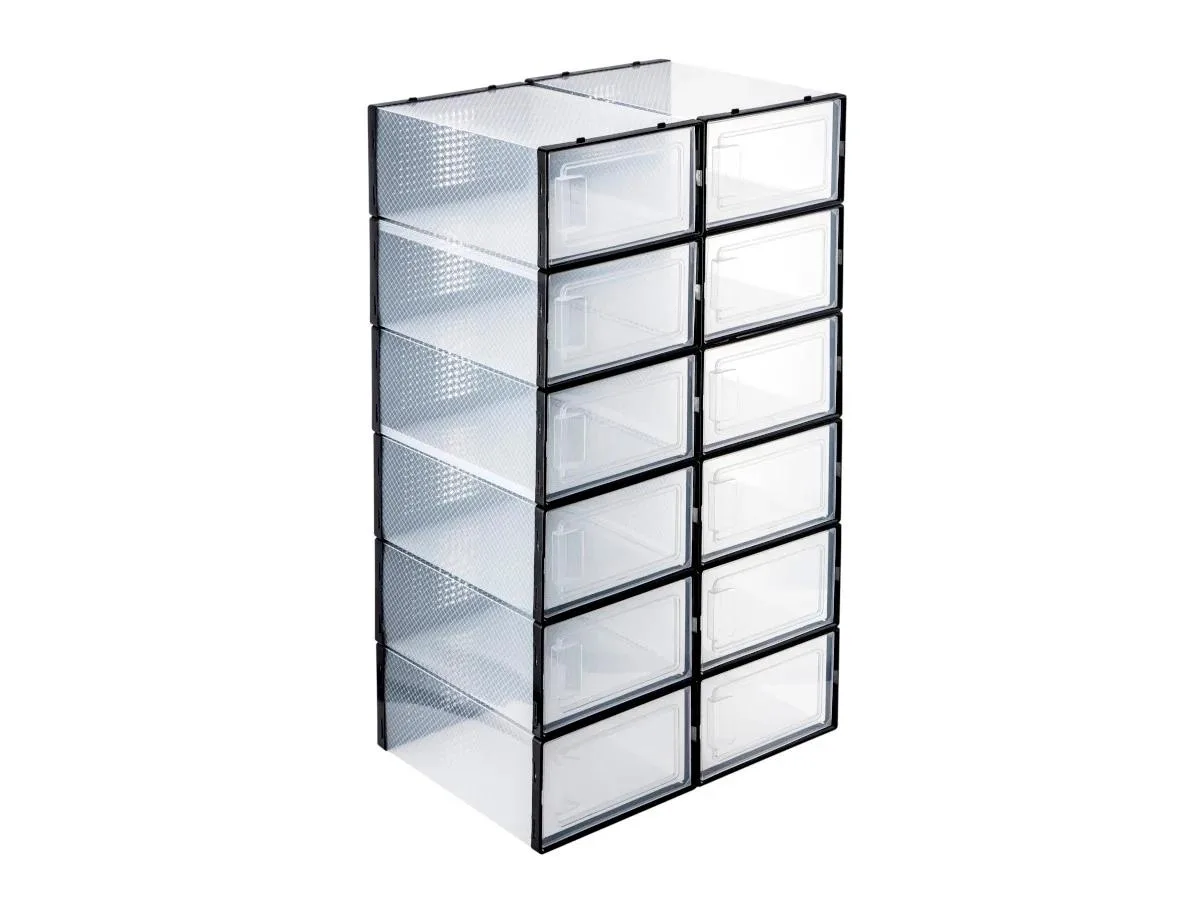 Monoprice Inc. Monoprice Inc. 144565 Stackable Clear Shoe Box 12pcs 13x9.4x5.7in — product photo