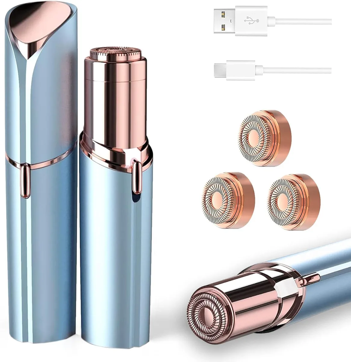 TAURKENAM TAURKENAM Facial Hair Remover Shaver Blue 3 Heads — product photo