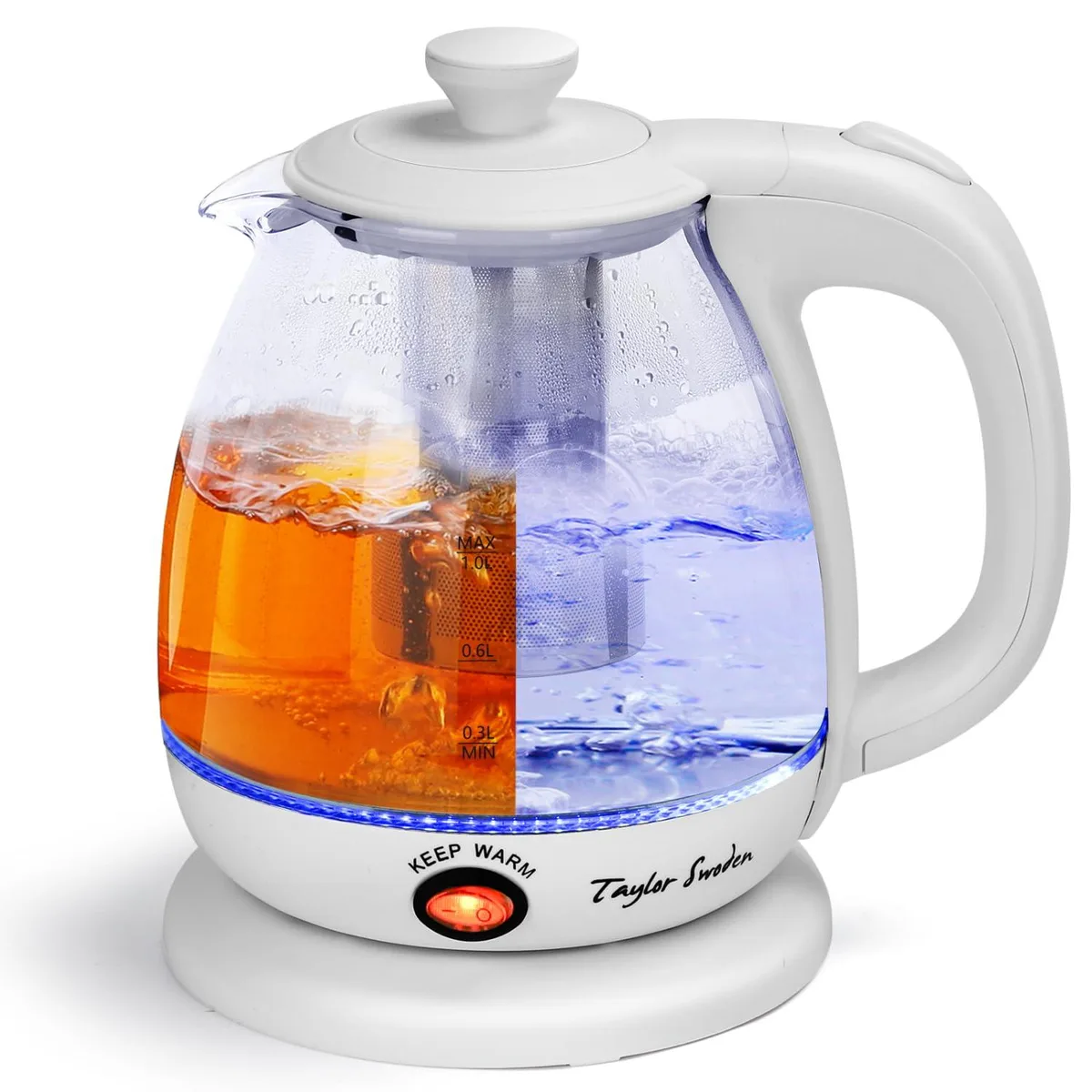  Taylor Swoden 1.0 L Electric Kettle With Tea Infuser, White — product photo