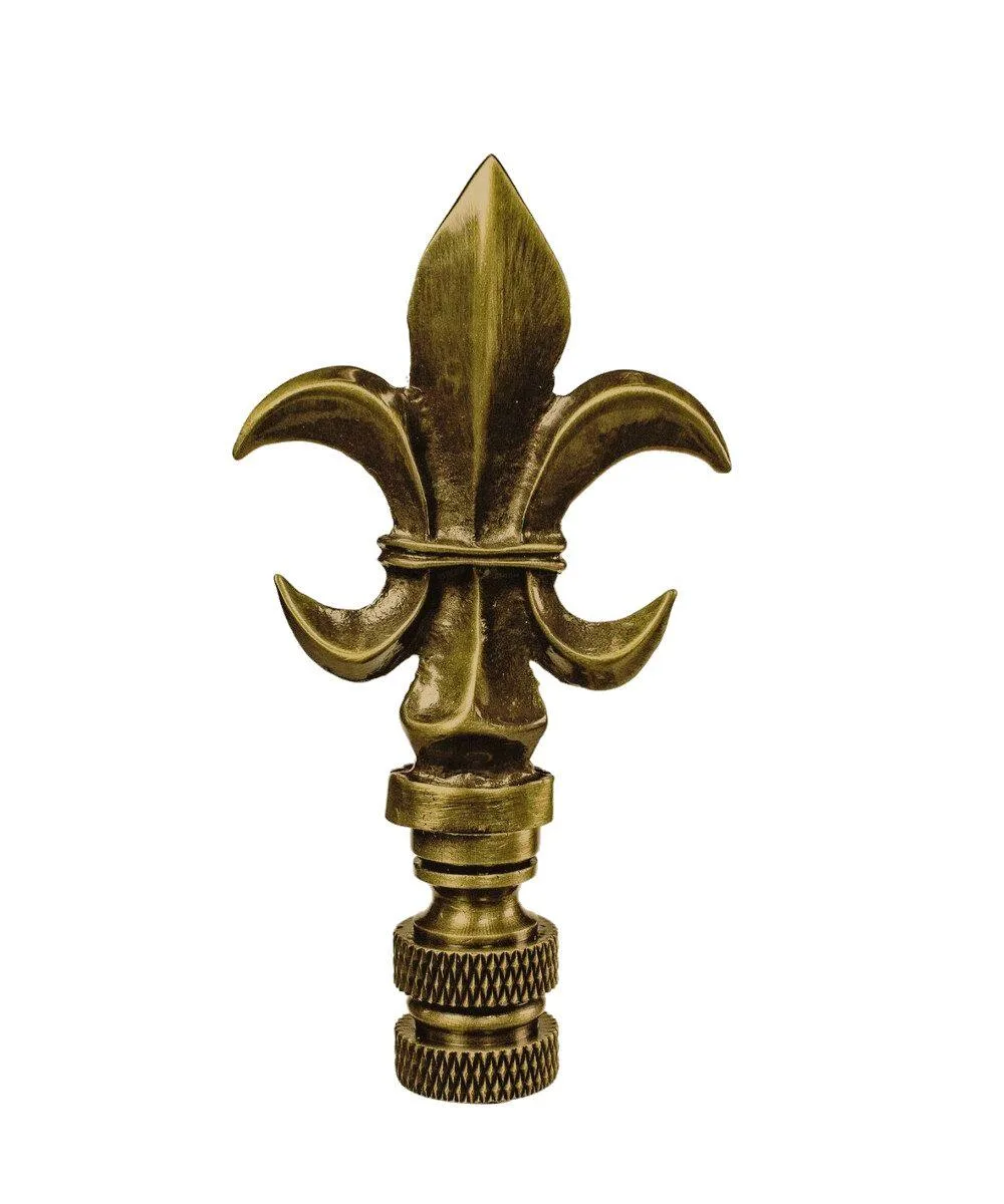 Home Concept Home Concept Fleur De Lis Antique Brass Lamp Finial 3.2"h — product photo