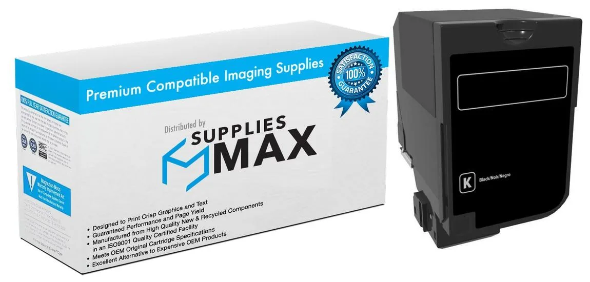 SuppliesMax SuppliesMax LEX74C1HK0 Black High Yield Toner Cartridge 20000 Pages — product photo