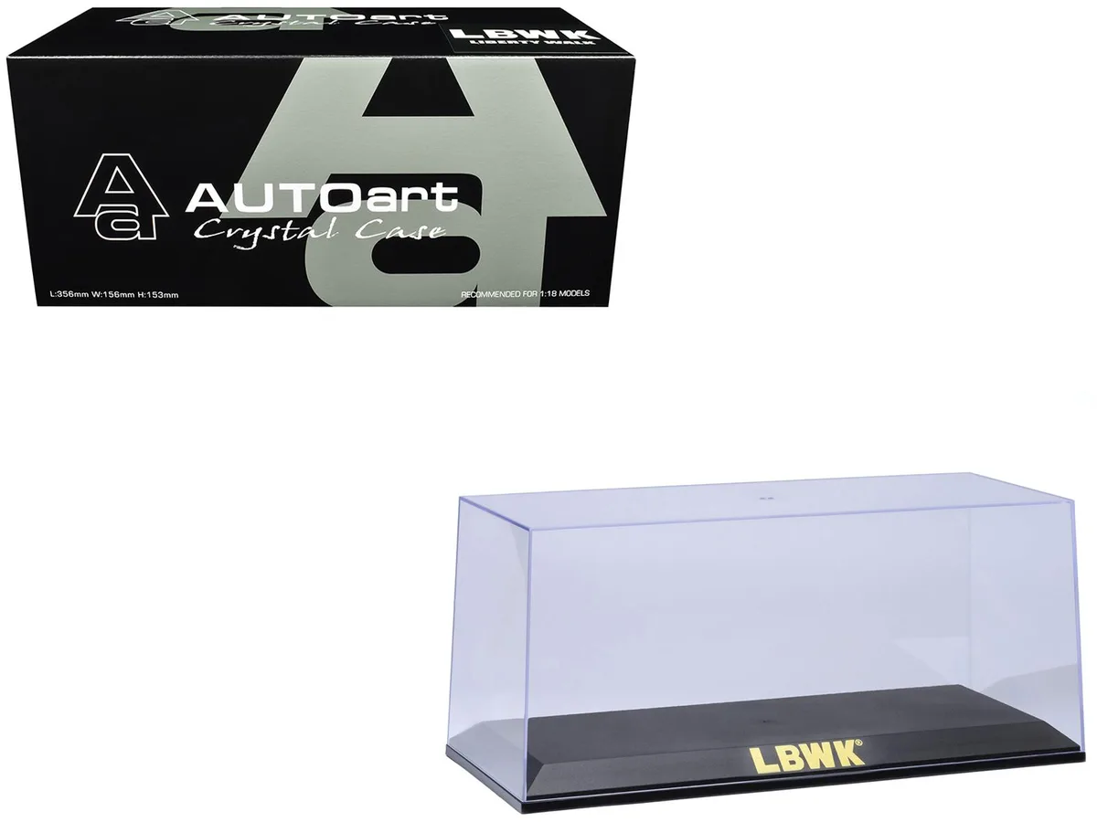 Autoart Autoart Collectible Display Case 1/18-1/24 Scale Black Base Gold LBWK Logo — product photo