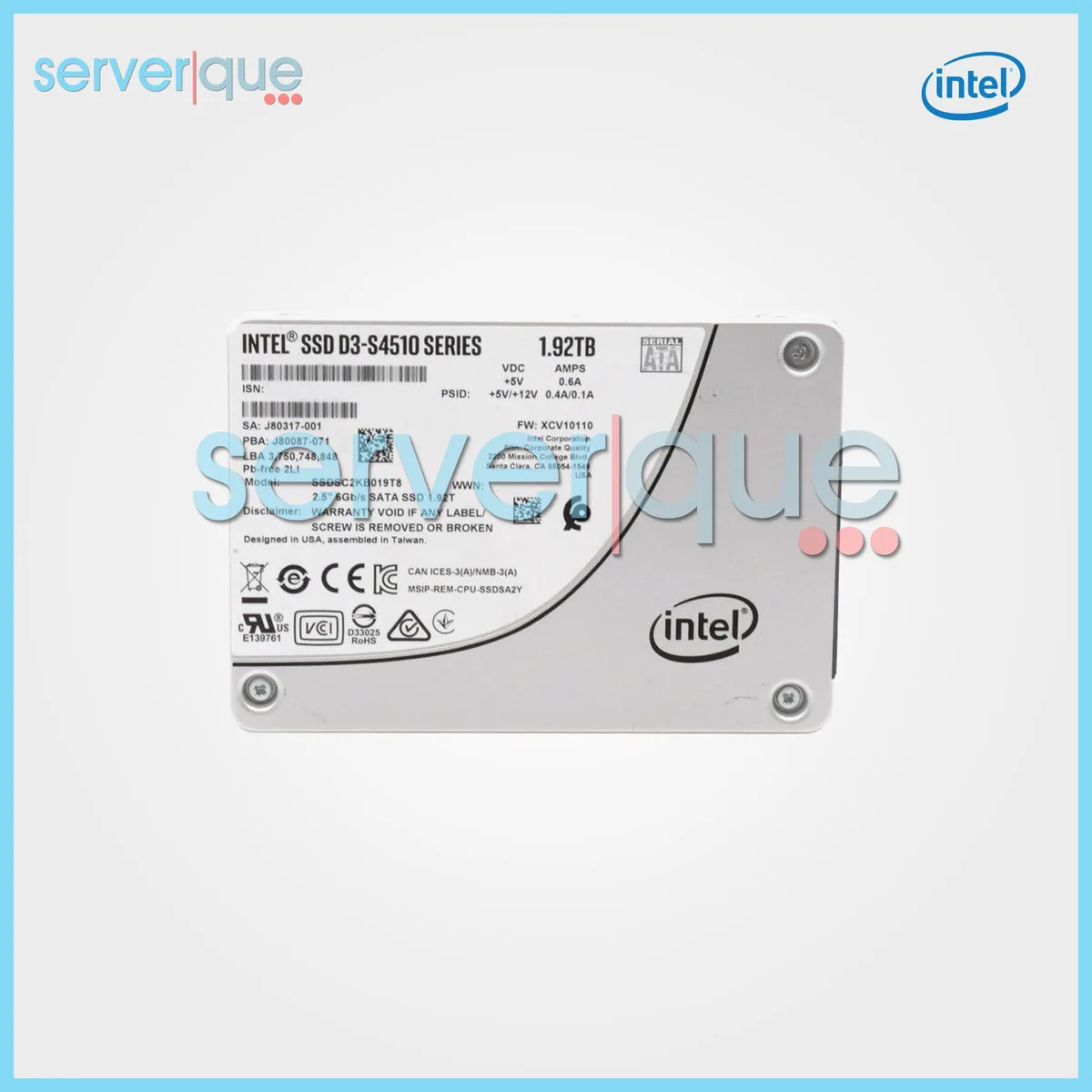 Intel Intel D3-S4510 Series 1.92TB SATA 2.5" Internal SSD — product photo