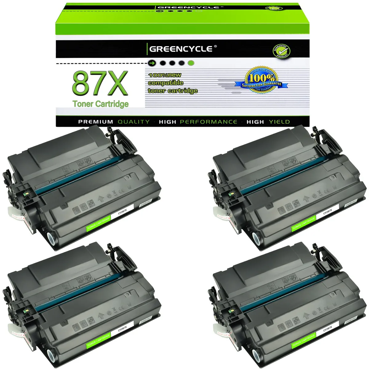 GREENCYCLE GREENCYCLE CF287X toner cartridge 4-pack black 18000 pages — product photo