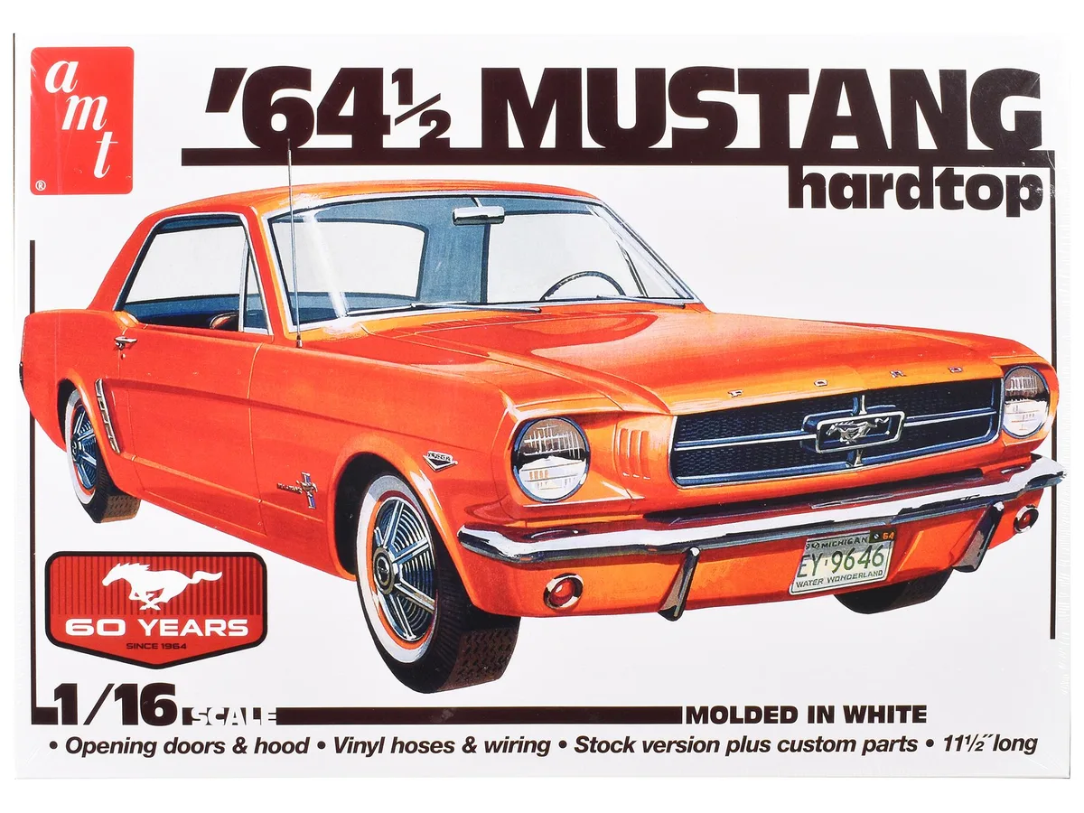 AMT AMT AMT1461 1/25 Scale 1964.5 Ford Mustang Coupe 60th Anniversary Hobby Collectible — product photo