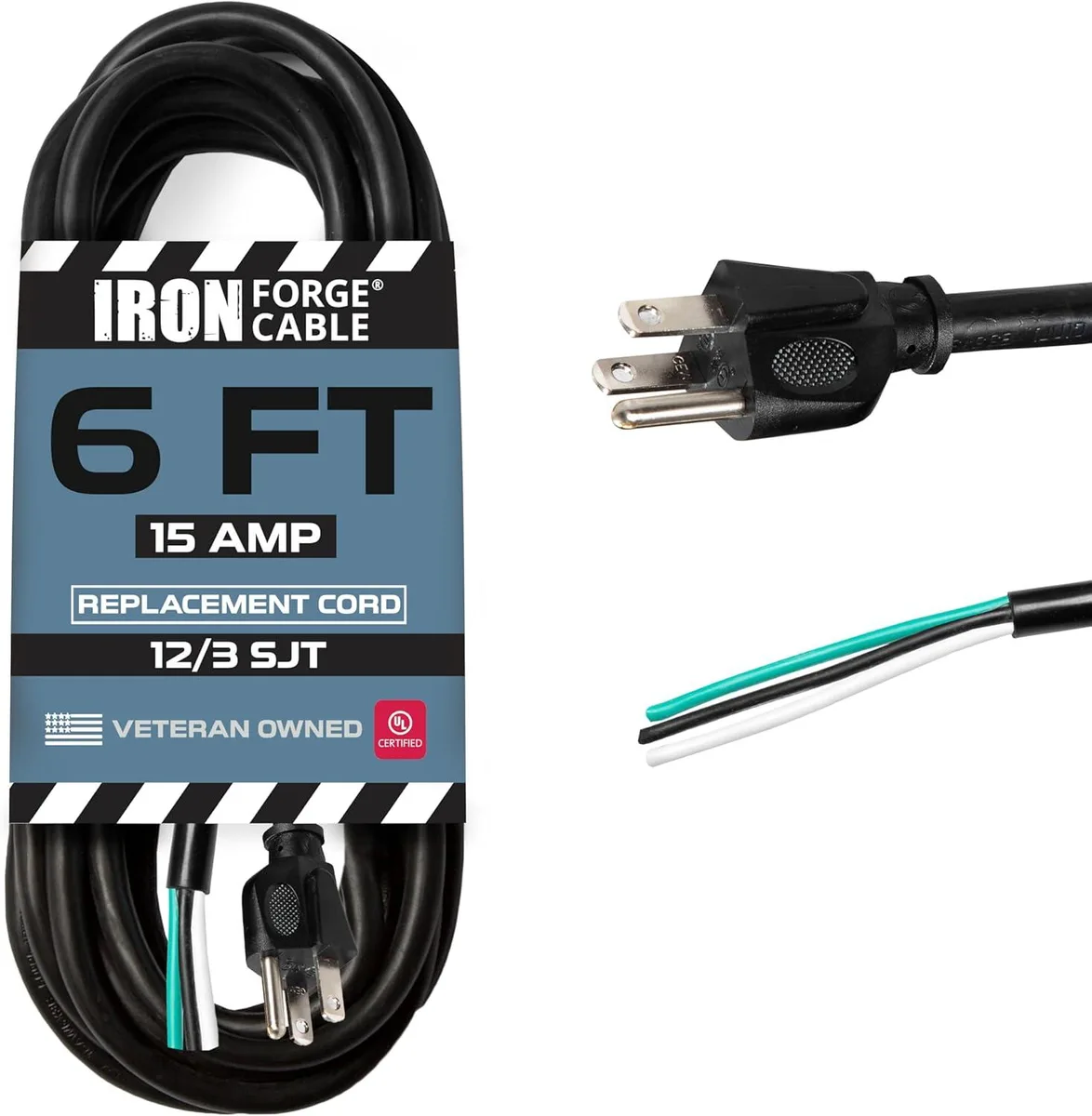Kenuco Kenuco 12 Gauge 6ft 15A 125V 1875W Computer Power Adapter Cord — product photo