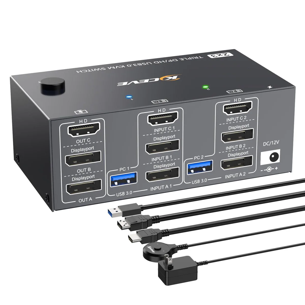 Vszerda Vszerda KC-KVM203DH-US KVM Switch 3 Monitors 2 Computers 8K@60Hz 4K@144Hz — product photo