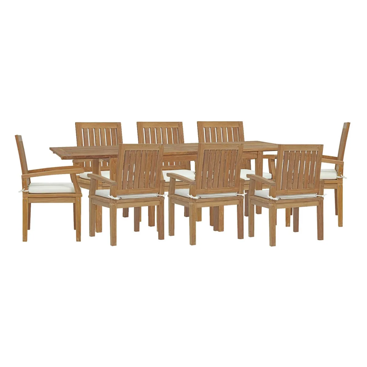 Modway Furniture Modway Furniture Marina 9 Piece Outdoor Patio Teak Dining Set Natural White — product photo