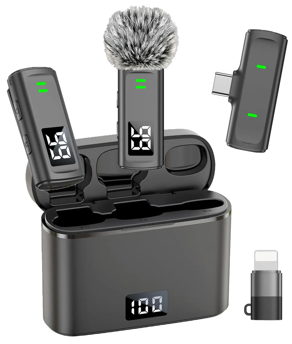NPTCL K1 Wireless Lavalier Microphone Jet Black 35H 75Ft — product photo