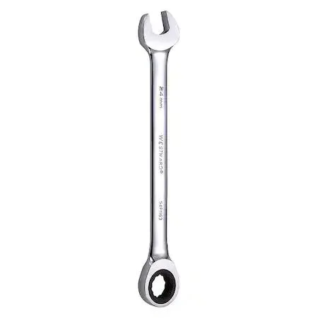 Westward ratcheting wrench chrome finish 24 mm 12 point head