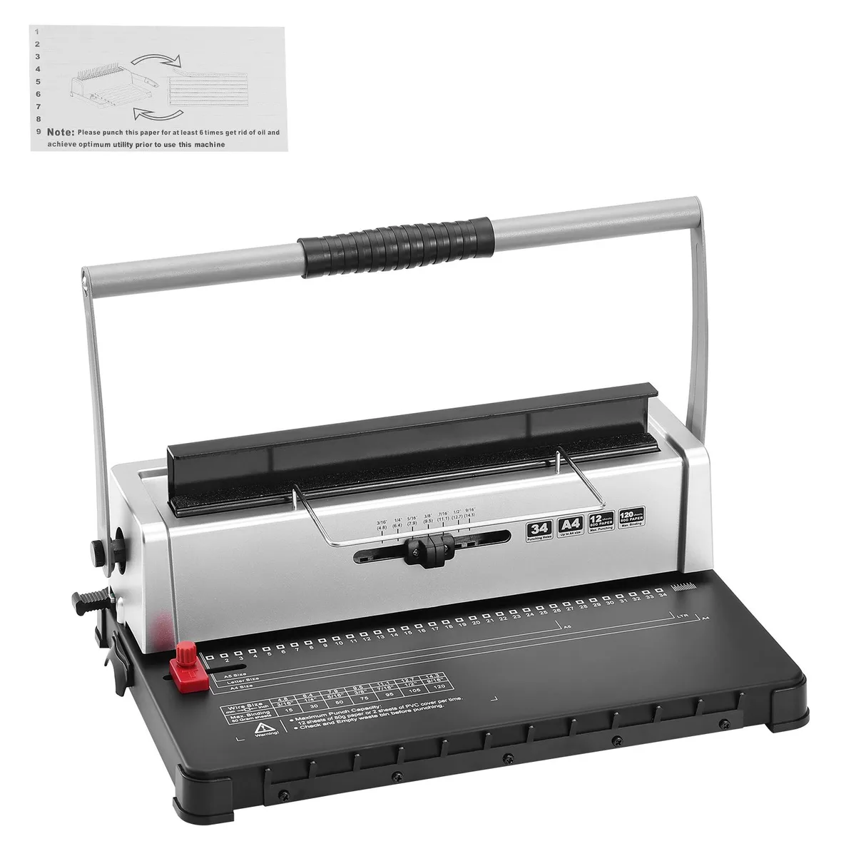 VEVOR VEVOR Coil Spiral Binding Machine 34 Holes 120 Sheets — product photo