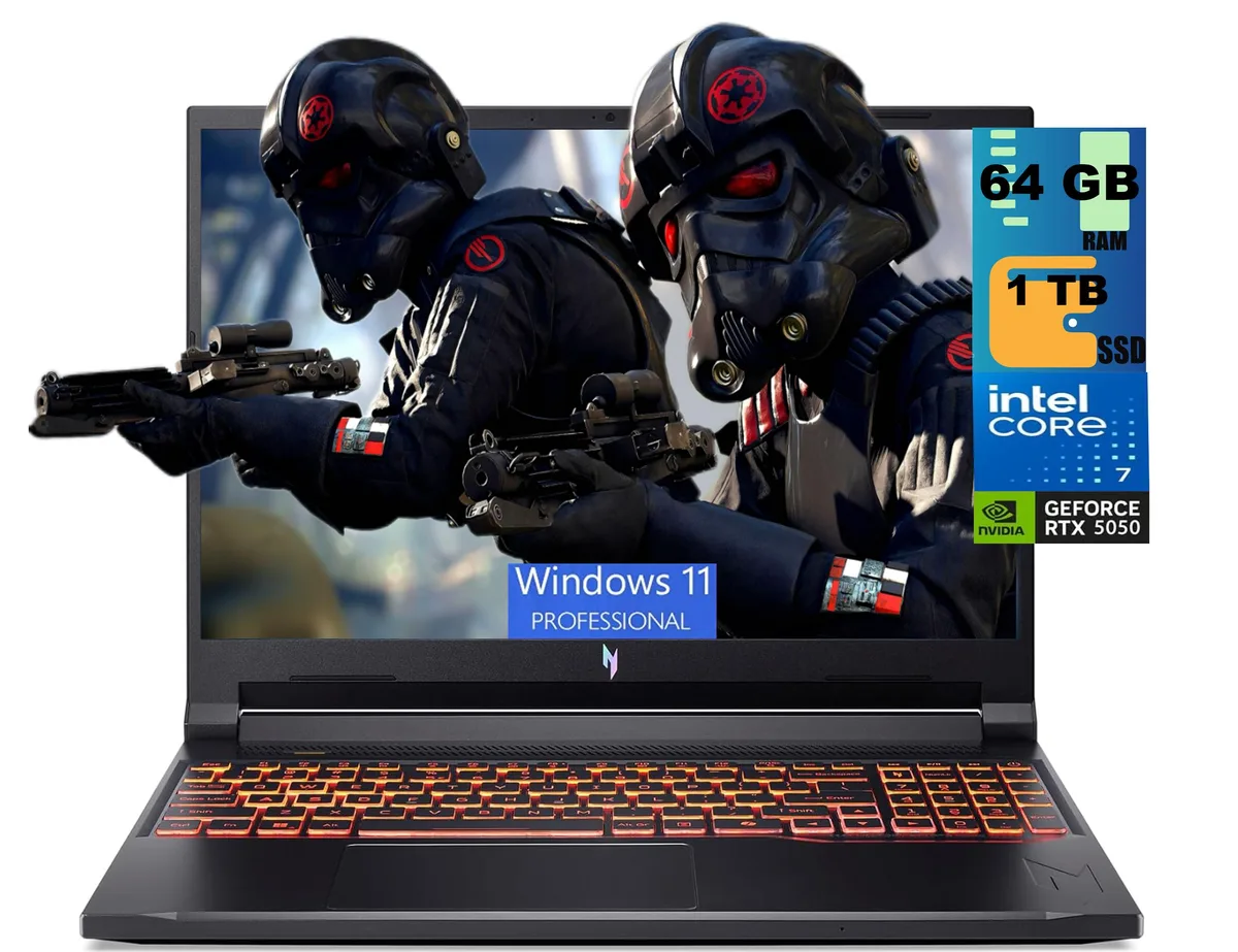 Acer America Acer Nitro V 16 Gaming Laptop Intel Core 7 240H RTX 5050 64GB 1TB — product photo