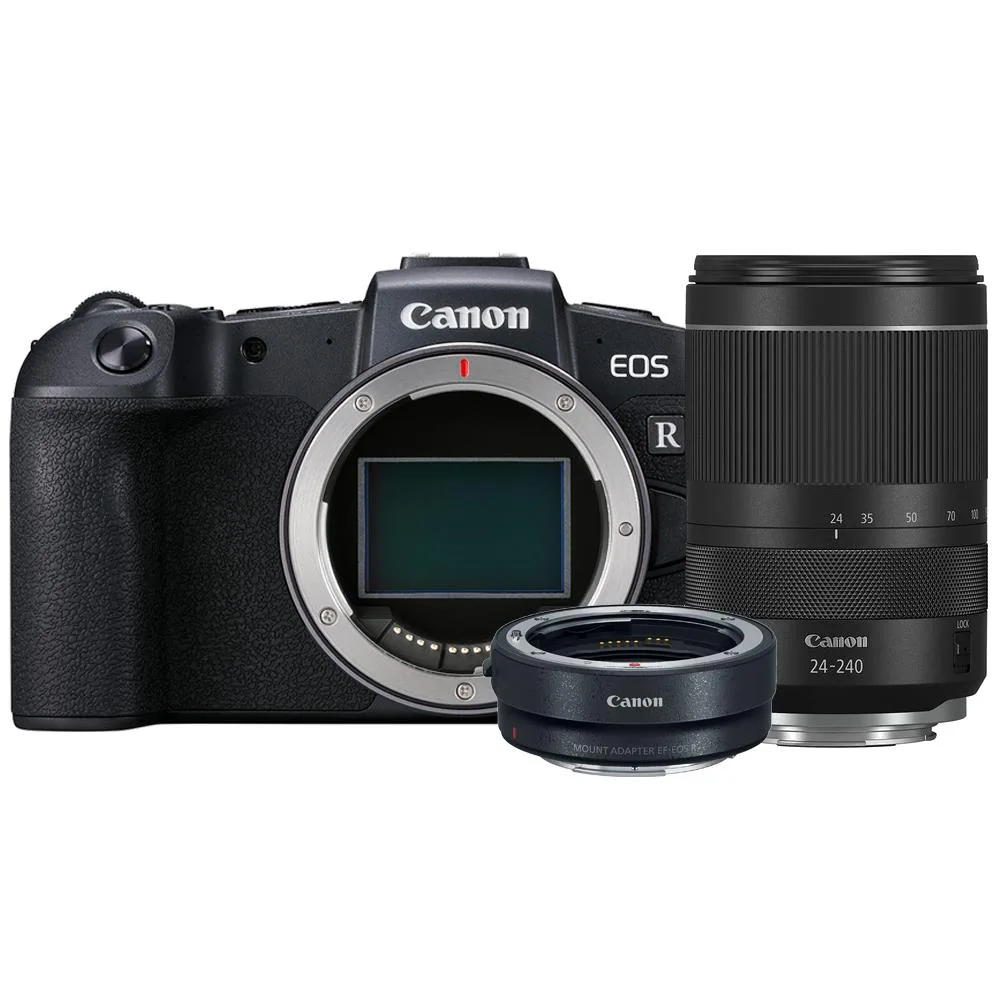 Canon Canon EOS RP 26.2MP Compact Mirrorless Camera with RF 24-240mm f/4-6.3 IS USM Lens &amp; Mount Adapter — product photo
