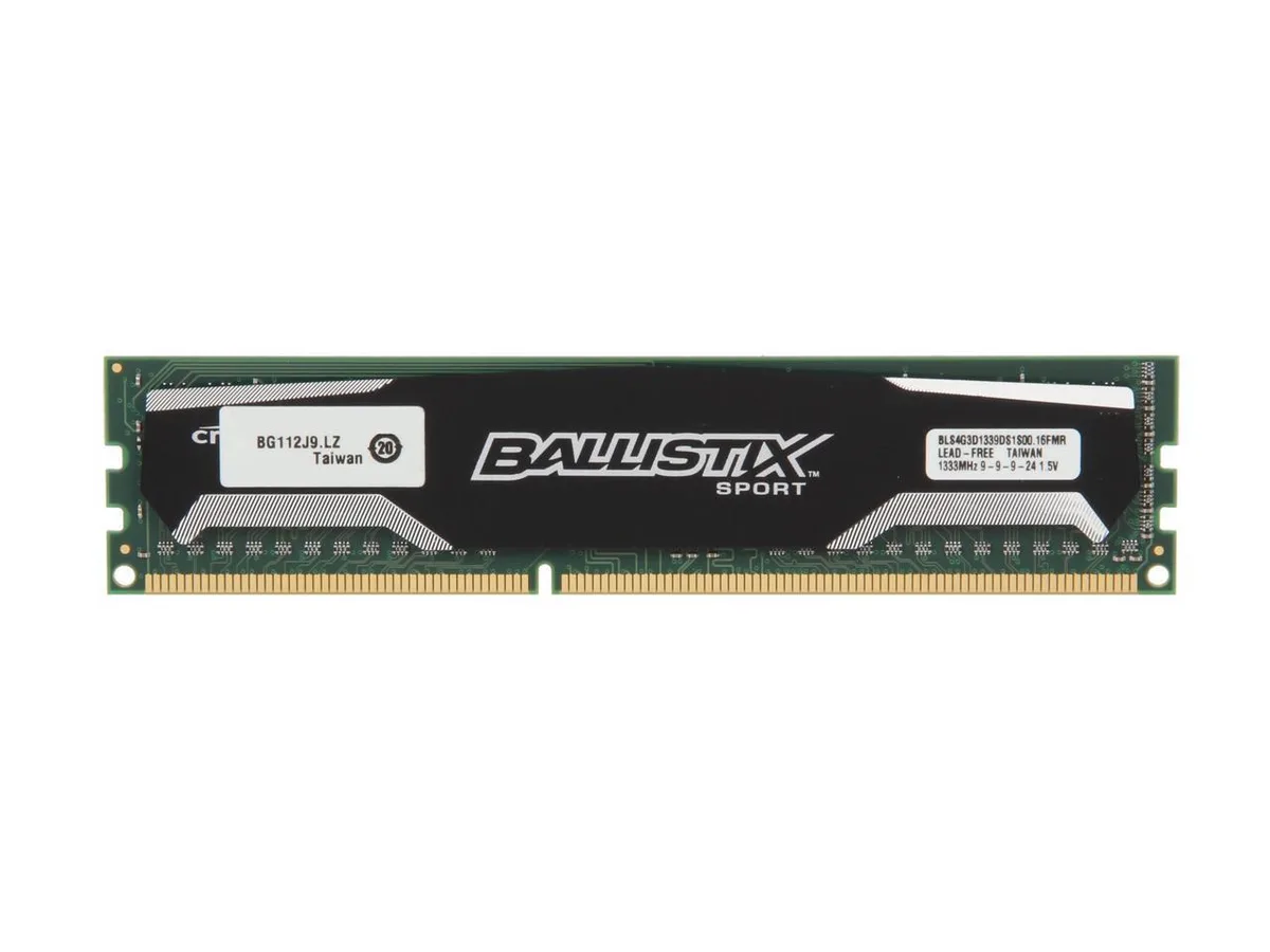 Crucial Crucial Ballistix Sport BLS4G3D1339DS1S00 4GB DDR3 1333 CL9 desktop RAM — product photo