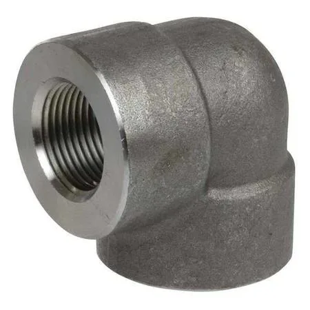 Stainless steel 90 degree elbow fitting with NPT threads