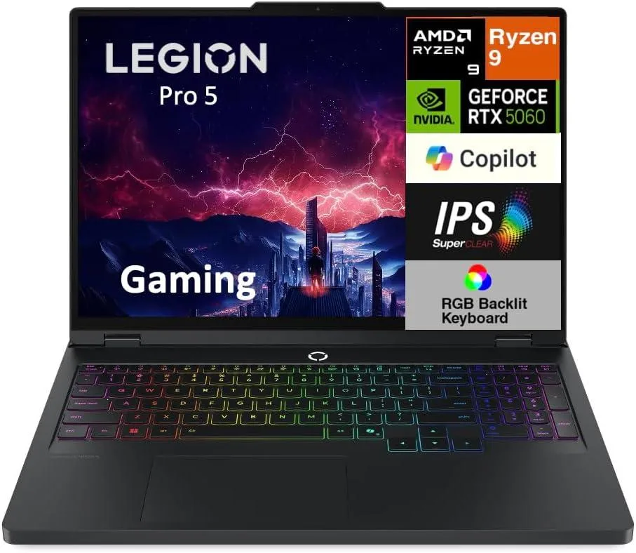 Lenovo Lenovo Legion Pro 5 16 gaming laptop 16.0" WQXGA 240 Hz Ryzen 9 8945HX RTX 5060 64GB 2TB — product photo