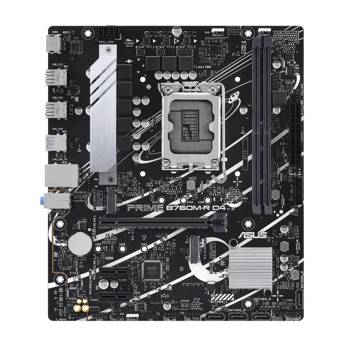 ASUS ASUS PRIME B760M-R D4 Intel B760 LGA 1700 micro ATX motherboard — product photo