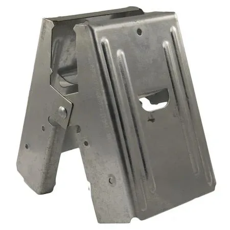 Pair of galvanized steel sawhorse brackets for 2x4 lumber
