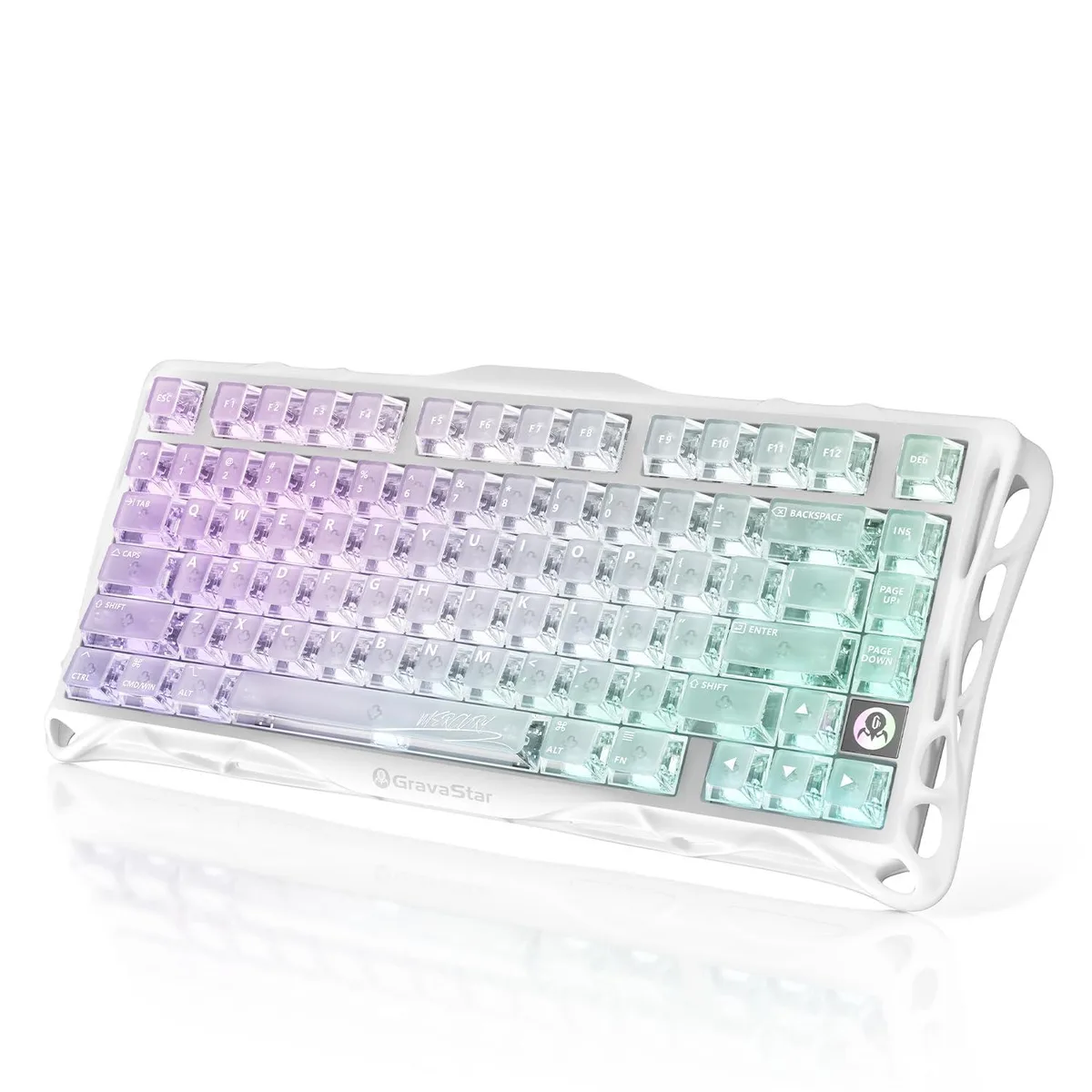  GravaStar K1 Lite 75% Crystal Aurora Mechanical Gaming Keyboard — product photo