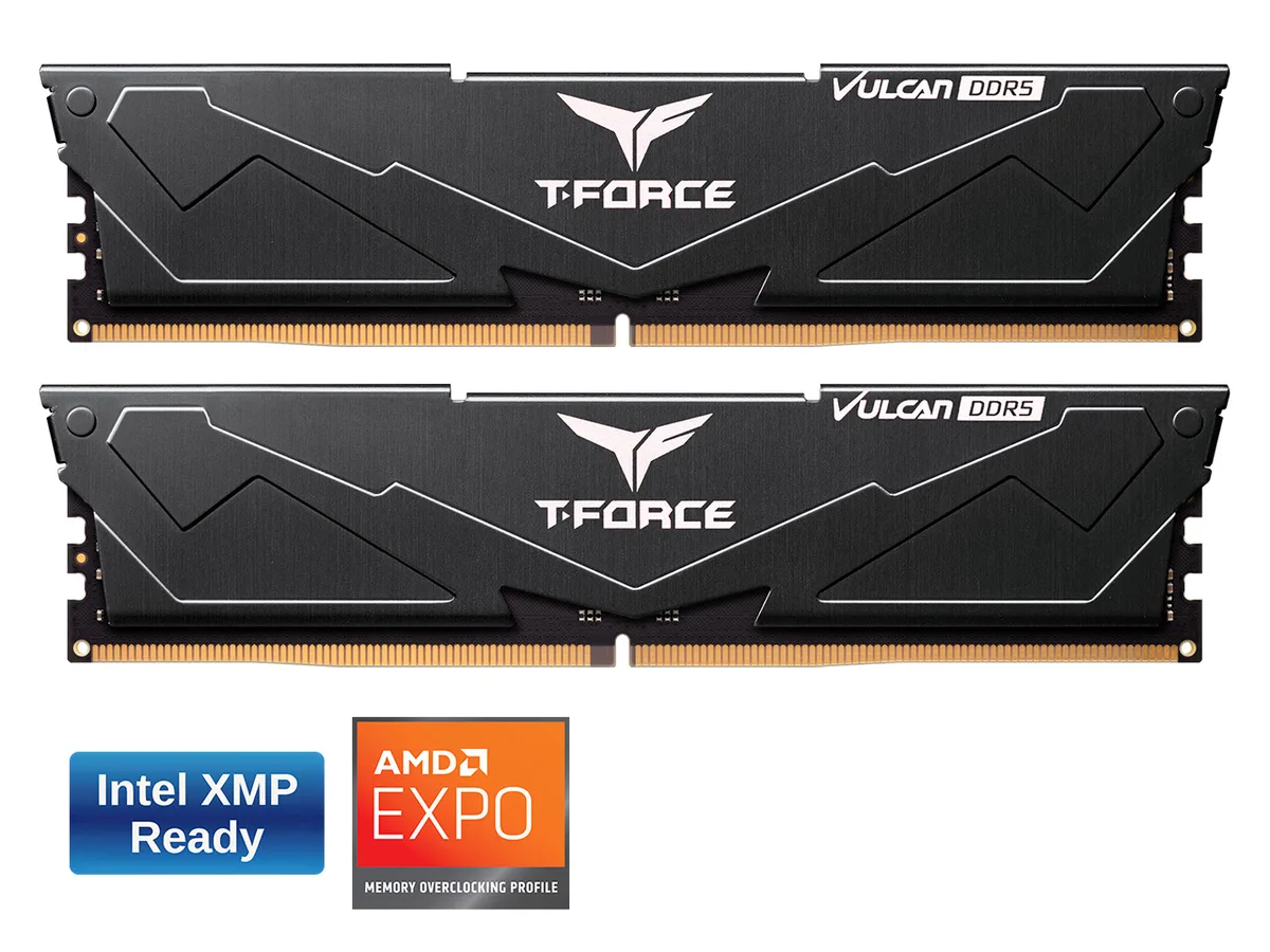 Team Group Team Group T-Force Vulcan 16GB (2 x 8GB) DDR5 5200 CL40 desktop RAM FLBD516G5200HC40CDC01 — product photo