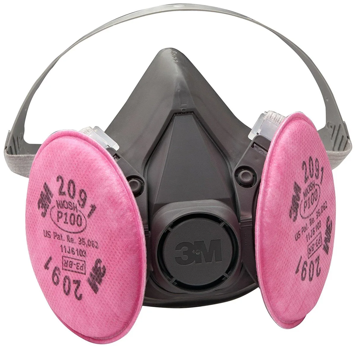 3M 3M 6291 Medium Half Facepiece Respirator 6000 Series with 2091 P100 Filters — product photo