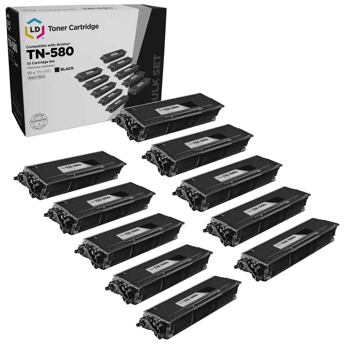 Brother Brother TN580 High Yield Black Toner Cartridge 10-Pack — product photo