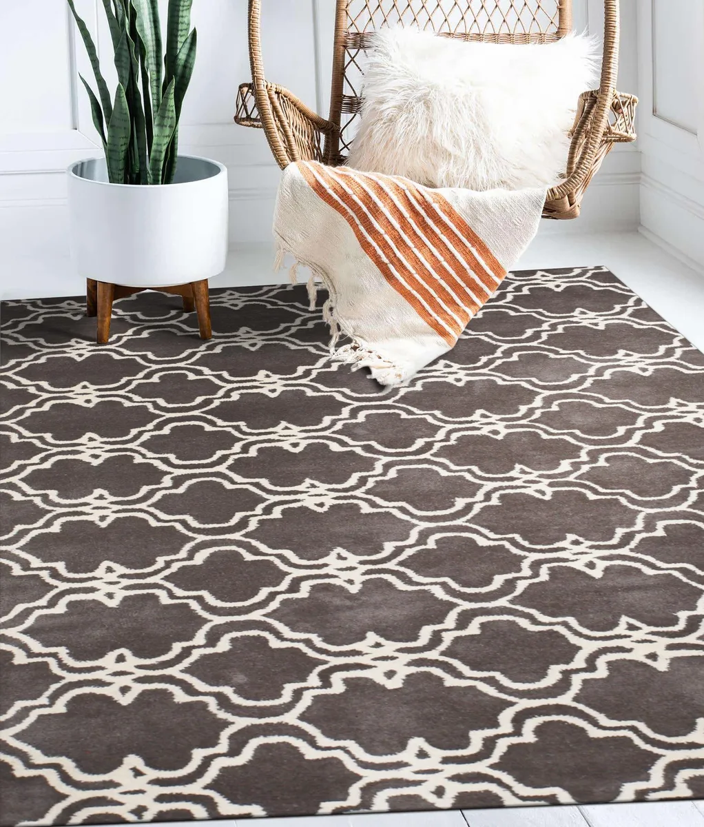 EORC EORC Hand-tufted Wool Moroccan Rug 5' x 8' Gray — product photo