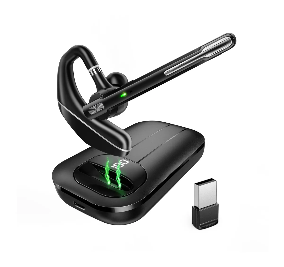  EKVANBEL A6L Bluetooth Headset with 1000mAh Charging Case 25H Battery — product photo