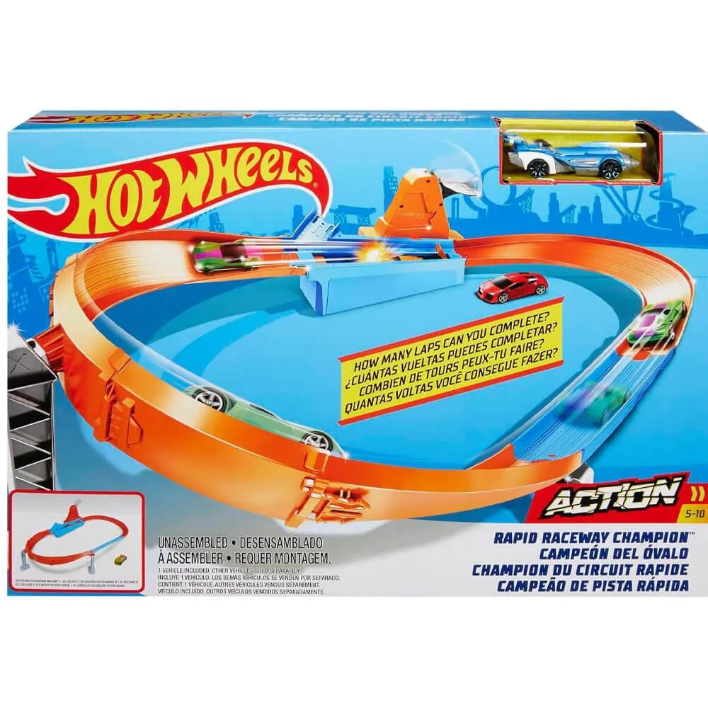 Mattel Hot Wheels Corkscrew Jump game box with track pieces and die-cast car