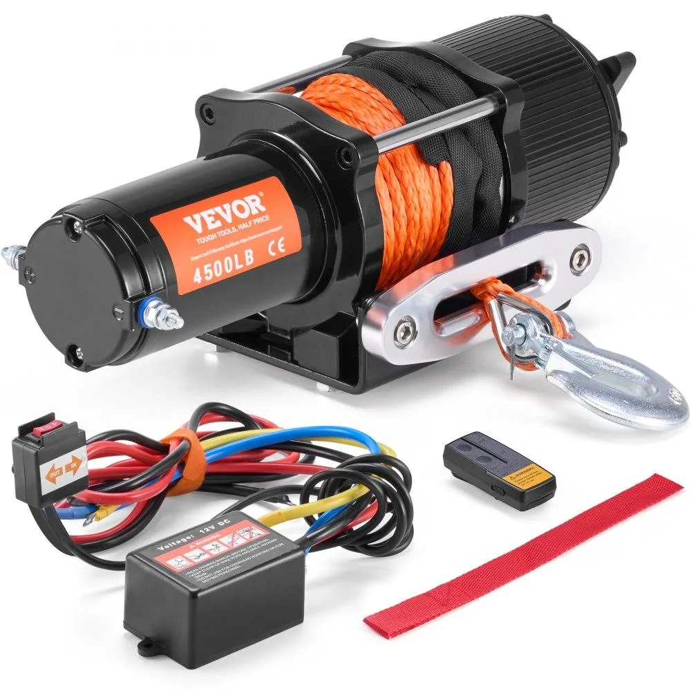 VEVOR VEVOR P4000-1D Electric Winch 4500 lb Synthetic Rope IP55 — product photo