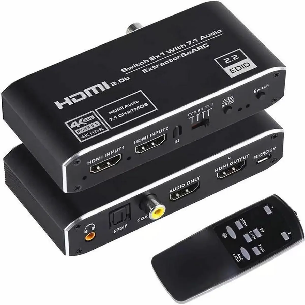 SMUGDESK SMUGDESK Torpedo Nova HDMI 2.0b 2x1 Switch with Audio Extractor and eARC — product photo