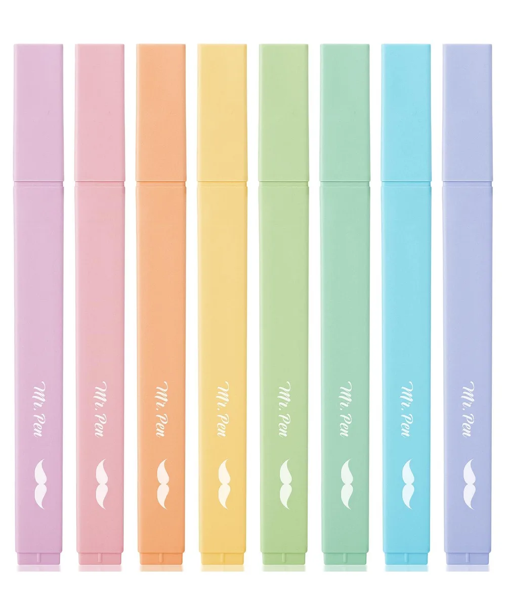 Mr. Pen Aesthetic Highlighters 8 Pack Dreamy Colors Chisel Tip — product photo