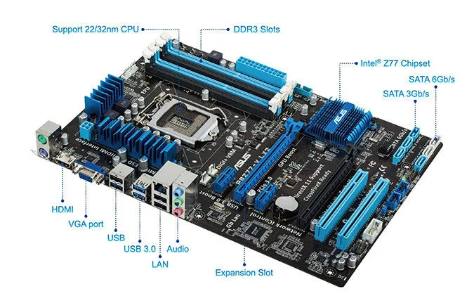ASUS ASUS P8Z77-V LX2 LGA 1155 Intel Z77 Motherboard — product photo