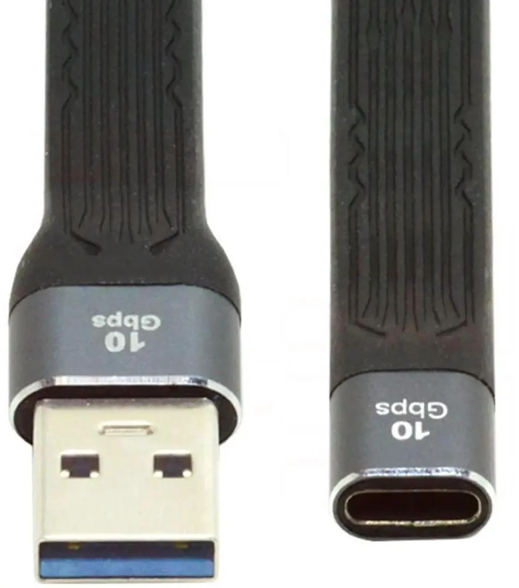 SMUGDESK SMUGDESK 13cm Flat FPC USB 3.0 Type-A Male to USB 3.1 Type-C Female Extension Cable — product photo