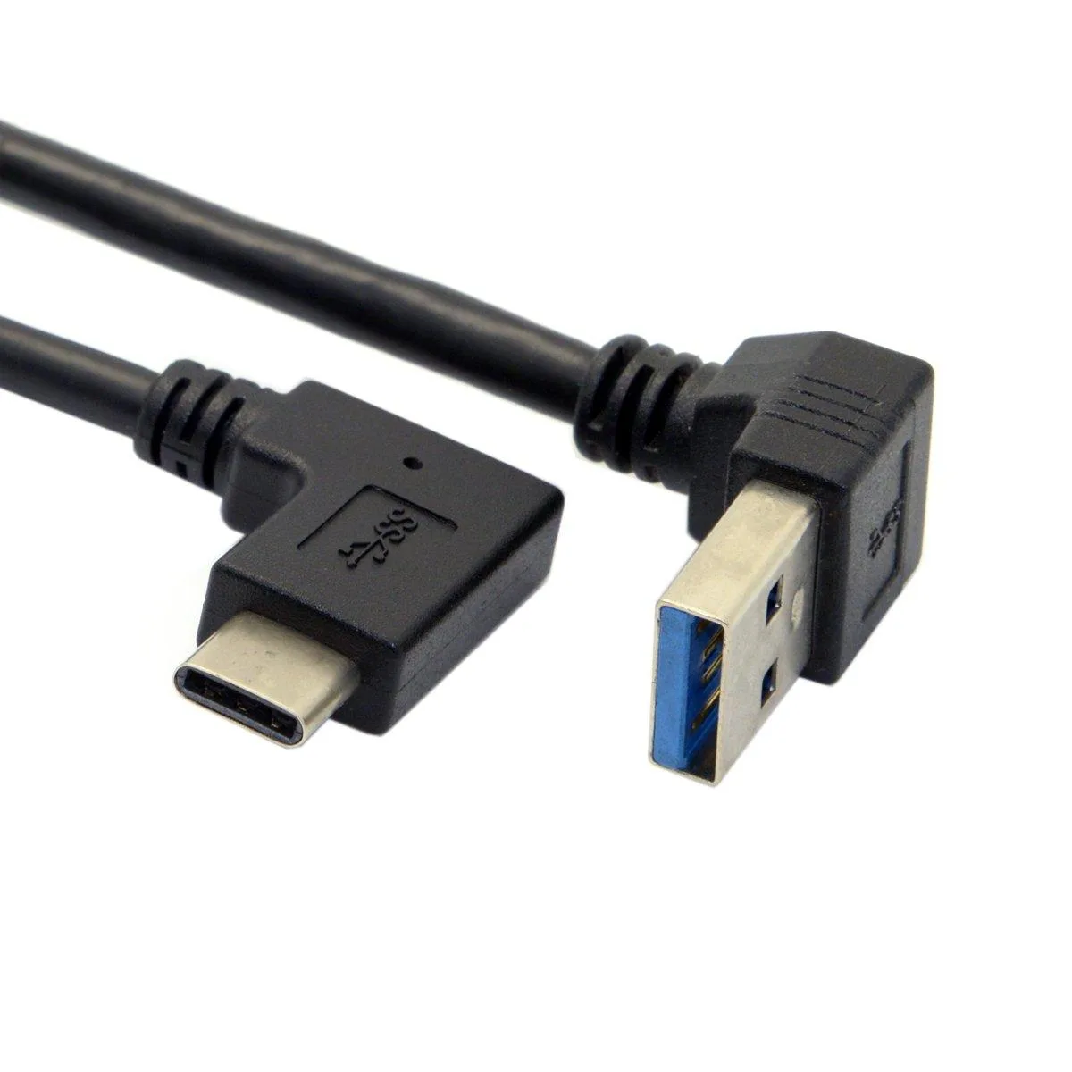 Fervit Fervit USB 3.1 USB-C 90° Down Angled to USB-A Male Data Cable 30cm — product photo