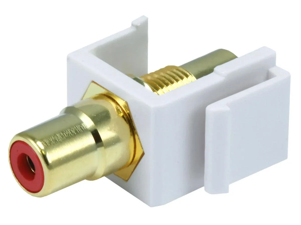 Monoprice Inc. Monoprice 106548 RCA Coupler Keystone Jack White Red Center — product photo