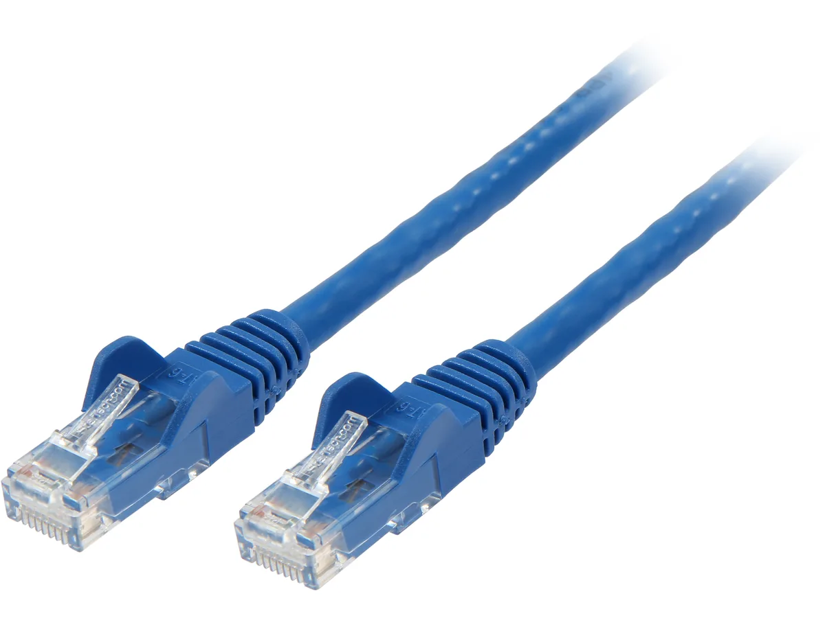 Blue Cat6 Ethernet cable, 150 ft, snagless RJ45 connectors, PVC jacket