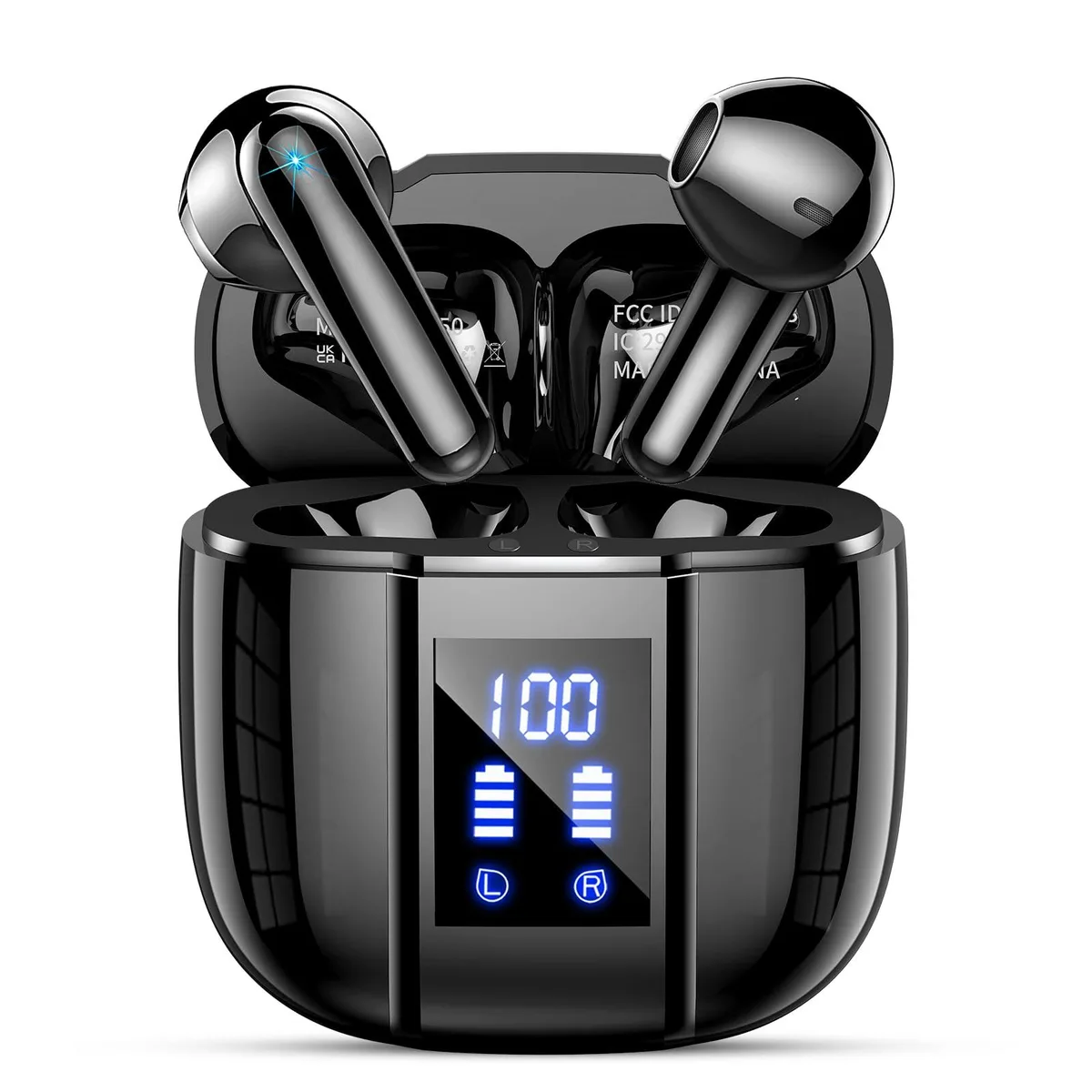  Qecnato I50 Wireless Earbuds Bluetooth 5.4 14.2mm 48H Black — product photo